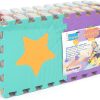ProSource Kids Foam Puzzle Floor Play Mat with Shapes & Colors 36 Tiles, 12