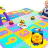 ProSource Kids Puzzle Alphabet, Numbers, 36 Tiles and Edges Play Mat, 12