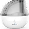 Pure Enrichment MistAire Silver Ultrasonic Cool Mist Humidifier - Lasts Up to 25 Hours, Whisper-Quiet Operation, Optional Night Light, & Auto Safety Shut-Off - Ideal for Bedroom, Office, & Nursery