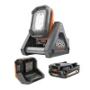 RIDGID R8694620KSBN 18V Cordless Flood Light Kit with Detachable Light with 2.0 Ah Lithium-Ion Battery and Charger