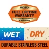 RIDGID WD1956 16 Gallon 6.5 Peak HP Stainless Steel Wet Dry Shop Vacuum with Fine Dust Filter, Locking Hose and Accessories