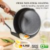SENSARTE Nonstick Deep Frying Pan Skillet, 10-inch Saute Pan with Lid, Stay-cool Handle, Chef Pan Healthy Stone Cookware Cooking Pan, Induction Compatible, PFOA Free