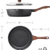 SENSARTE Nonstick Deep Frying Pan Skillet, 10-inch Saute Pan with Lid, Stay-cool Handle, Chef Pan Healthy Stone Cookware Cooking Pan, Induction Compatible, PFOA Free