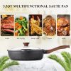 SENSARTE Nonstick Deep Frying Pan Skillet, 10-inch Saute Pan with Lid, Stay-cool Handle, Chef Pan Healthy Stone Cookware Cooking Pan, Induction Compatible, PFOA Free