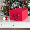 Santa's Bag Red 3-Drawer Ornament Storage Box