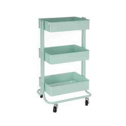 Simply Tidy Lexington 3-Tier Rolling Cart, Mint