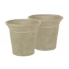 Suncast 1613S2 Langston 16 in. Round Sand Blow Molded Resin Planter (2-Pack)