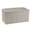 Suncast DB9750 129 Gallon Large Waterproof Outdoor Storage Container for Patio Furniture, Pools Toys, Yard Tools Extended Deck Box