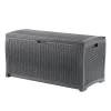 Suncast DBW7300C 73 Gallon Medium Resin Wicker Indoor Outdoor Storage Box