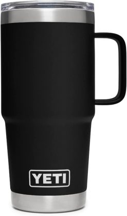 YETI Rambler 20 oz Travel Mug, Stainless Steel, Vacuum Insulated with Stronghold Lid, Black
