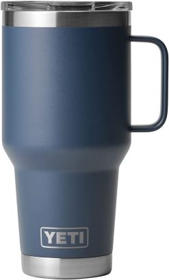 YETI Rambler 30 oz Travel Mug, Stainless Steel, Vacuum Insulated with Stronghold Lid, Navy