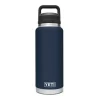 YETI Rambler 36 oz Bottle, Vacuum Insulated, Stainless Steel with Chug Cap, Navy