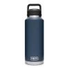 YETI Rambler 46 oz Bottle, Vacuum Insulated, Stainless Steel with Chug Cap, Navy