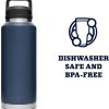 YETI Rambler 46 oz Bottle, Vacuum Insulated, Stainless Steel with Chug Cap, Navy
