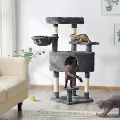 46" Burrowsville Cat Tree (Dark Gray)