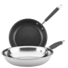 Anolon 31532 Advanced Triply Stainless Steel Frying Pan Set / Fry Pan Set / Skillet Set - 10.25 Inch and 12.75 Inch , Silver