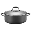 Anolon 82825 Advanced Hard Anodized Nonstick Stock Pot/Stockpot with Lid, 7.5 Quart, Gray