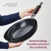 Anolon 87540 Smart Stack Hard Anodized Nonstick Frying Pan Set / Fry Pan Set / Hard Anodized Skillet Set - 8.5 Inch and 10 Inch, Black