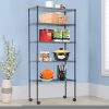 BestOffice 5-Shelf Steel Wire Tier Layer Shelving 60x30x14 Storage Rack,Black