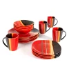 Better Homes & Gardens Bazaar Dinnerware, Red, Set of 16