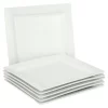 Better Homes & Gardens Square Dinner Plates, White, Set of 6