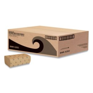 Boardwalk Multifold Paper Towels, 9 x 9 9/20, 1-Ply, Natural, 250 Sheets/Pack, 16 Packs/Carton