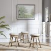 Boraam Fenton 24 Backless Swivel Counter Stool, Driftwood Wire-Brush & Ivory