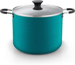 Cook N Home Nonstick Stockpot, 10.5-Qt, Turquoise