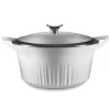 Corningware 1143420 5.5 Qt. Cast Aluminum White Dutch Oven with Lid