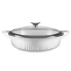 Corningware 1143454 4 Qt. Cast Aluminum White Braiser with Lid