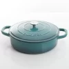 Crock Pot 112002.02 Artisan Enameled Cast Iron Braiser W/Lid, 5 Quart, Teal Ombre