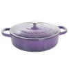 Crock-Pot 128607.02 Artisan 5 qt. Round Enameled Cast Iron Braiser Pan with Self Basting Lid in Lavender Purple