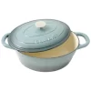 Crock-Pot 69146.02 Artisan Oval Enameled Cast Iron Dutch Oven, 7-Quart, Slate Gray