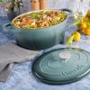 Crock-Pot 69146.02 Artisan Oval Enameled Cast Iron Dutch Oven, 7-Quart, Slate Gray