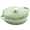 Crock-Pot Artisan 5 Qt. Round Pistachio Green Enameled Cast Iron Braiser Pan with Self Basting Lid