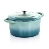 Crock-Pot Artisan 7 qt. Round Cast Iron Nonstick Dutch Oven in Aqua Blue with Lid