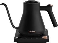 Electric Kettle, INTASTING Electric Gooseneck Kettles Temperature Control, 0.9L Stainless Steel Inner, ±1℉ Precision, Quick Heating, for Hot Water, Pour Over Coffee, Tea, Matte Black