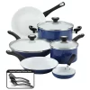 Farberware 17490 purECOok 12-Piece Aluminum Ceramic Nonstick Cookware Set in Blue