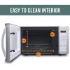 Farberware FMO11AHTPLB Classic 1.1 cu. ft. 1000-Watt Countertop Microwave Oven, White and Platinum