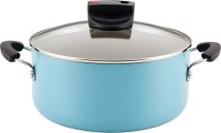 Farberware Smart Control Nonstick Stock Pot/Stockpot with Lid, 6 Quart, Aqua