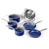 Granitestone 7522 Classic Blue 15-Piece Aluminum Ultra-Durable Non-Stick Diamond Infused Cookware and Bakeware Set