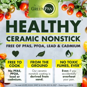 GreenPan CC002639-001 Rio 16-Piece Healthy Ceramic Nonstick Cookware Pots and Pans Set in Black
