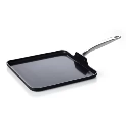 GreenPan Chatham Black Prime Midnight Hard Anodized Healthy Ceramic Nonstick, 11" Griddle Pan