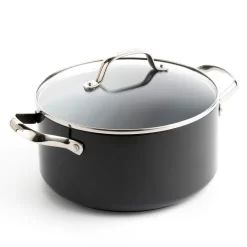 GreenPan Valencia Pro Hard Anodized Healthy Ceramic Nonstick 5QT Stock Pot with Lid, PFAS-Free, Induction, Dishwasher Safe, Oven Safe, Gray