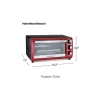Hamilton Beach Toaster Oven, Red with Gray Accents, 31146