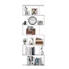 Homfa Geometric Bookcase Wooden Wood S Shape Storage Display Unit Bookcase Bookshelf 6-tier Storage, 75