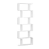 Homfa Geometric Bookcase Wooden Wood S Shape Storage Display Unit Bookcase Bookshelf 6-tier Storage, 75
