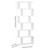 Homfa Geometric Bookcase Wooden Wood S Shape Storage Display Unit Bookcase Bookshelf 6-tier Storage, 75