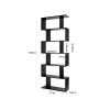 Homfa Geometric Bookcase Wooden Wood S Shape Storage Display Unit Bookcase Bookshelf 6-tier Storage, 75