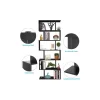 Homfa Geometric Bookcase Wooden Wood S Shape Storage Display Unit Bookcase Bookshelf 6-tier Storage, 75
